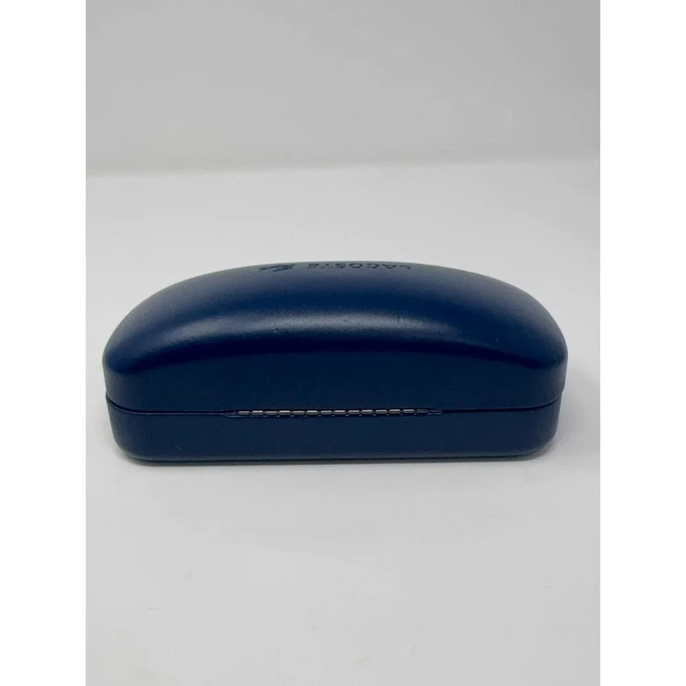Lacoste Clamshell Eyeglass Glasses Case Embossed Logo Crocodile Navy‎ Hard Shell